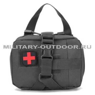 Anbison Horizontal Tactical Medical Pouch Black